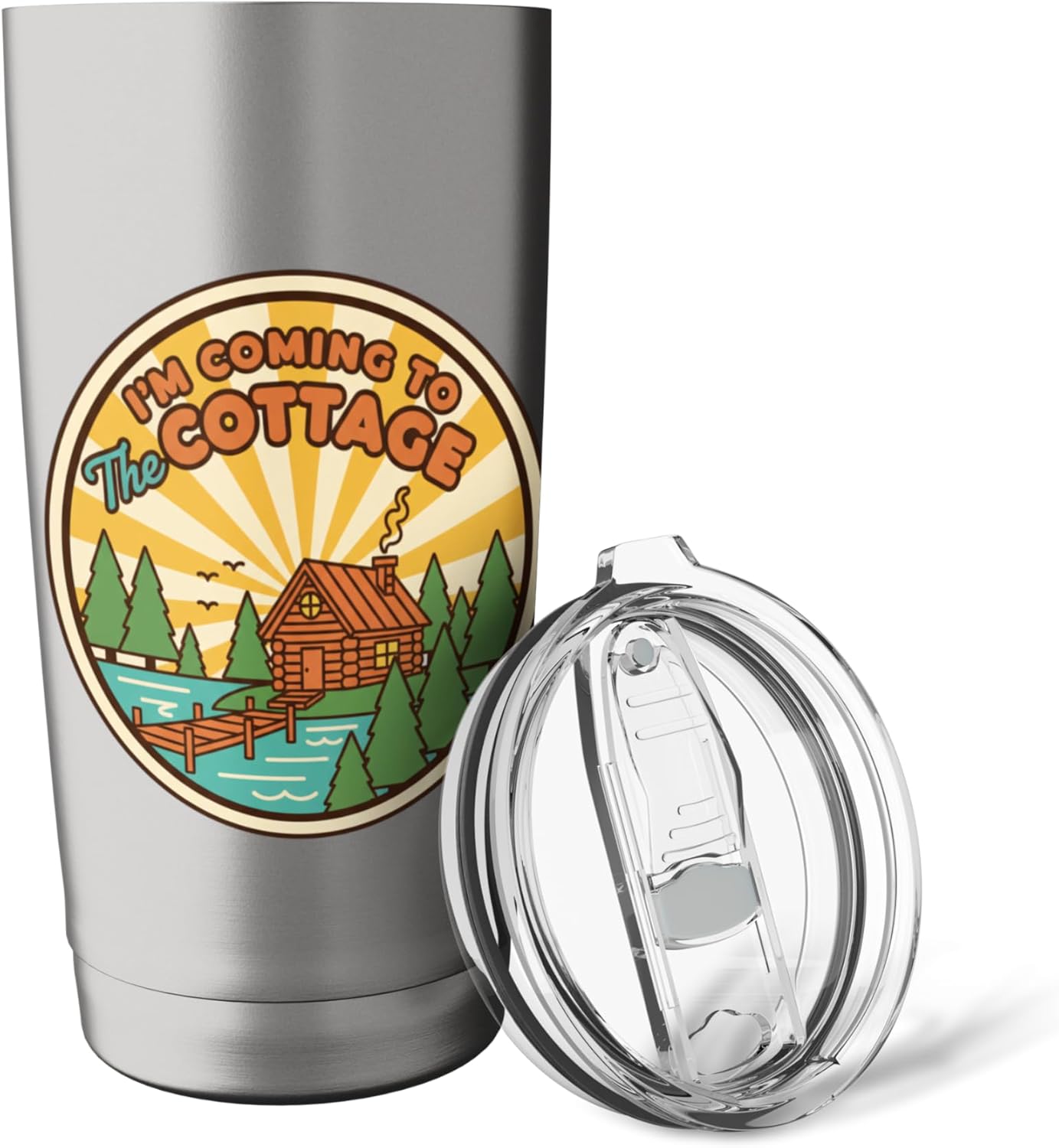 I'm Coming To The Cottage Cabin Lake Retreat Vintage Travel Stainless Steel Insulated Tumbler