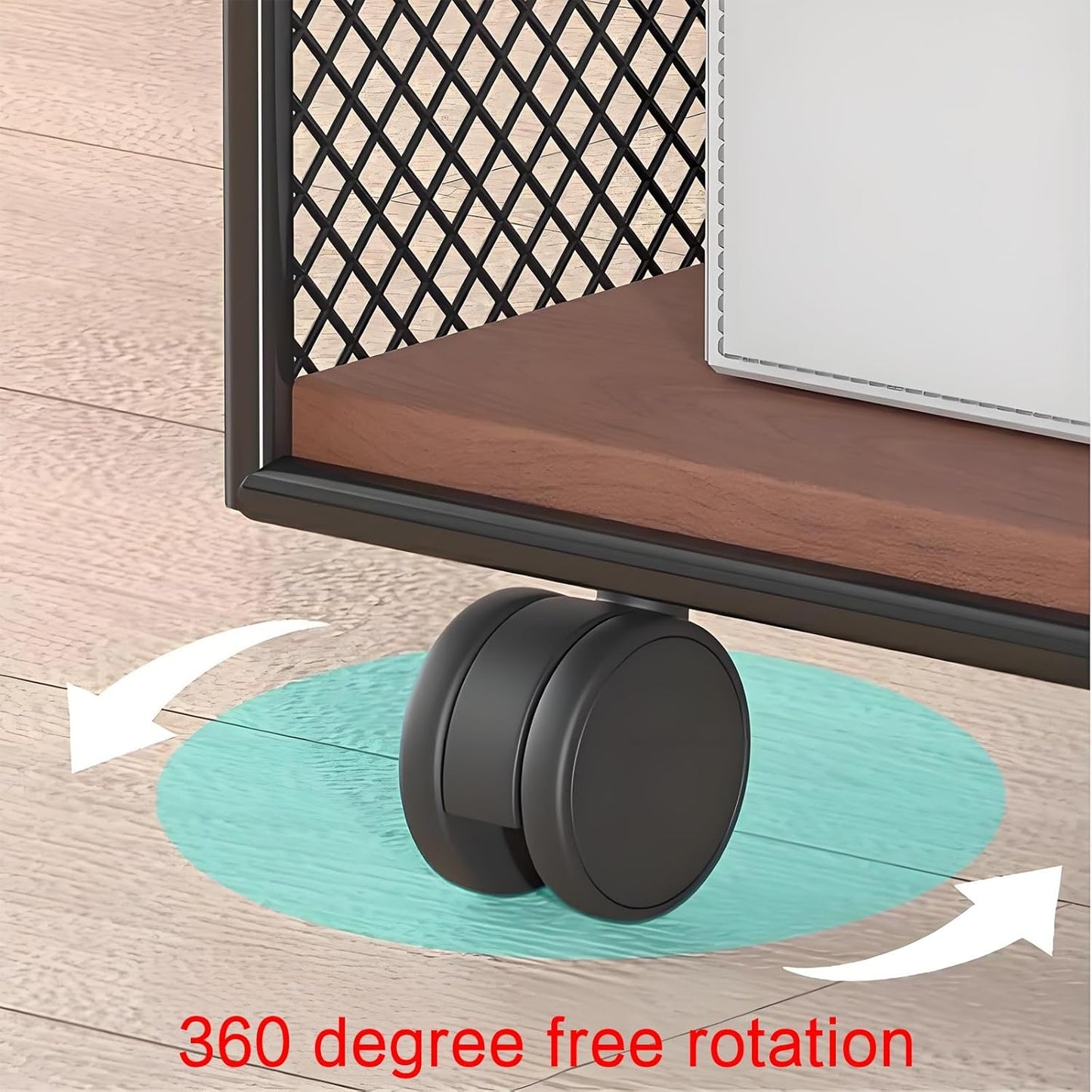 Movable under desk storage shelf bookshelf,metal bookshelf,rotating book shelf,spinning bookshelf,bookshelves,bookcase,Suitable for living room, bedroom, study, living room corner, office(White,40x22x