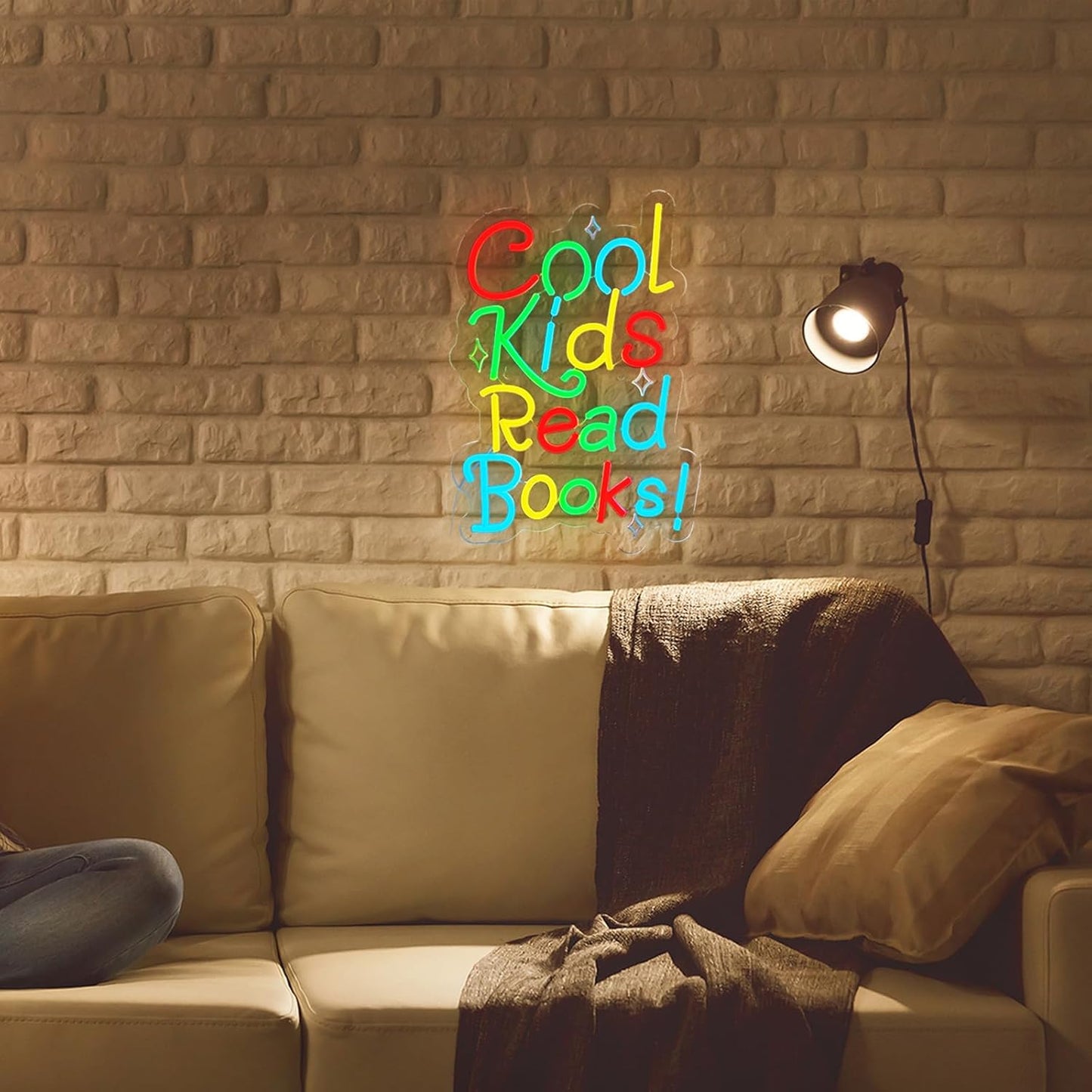 Cool Kids Read Books Neon Sign for Wall Decor,Reading Signs for Library,Hanging Decorations for Classroom Reading Corner Bedroom Study Room Motivational Wall Art（16.5“*11.4"）
