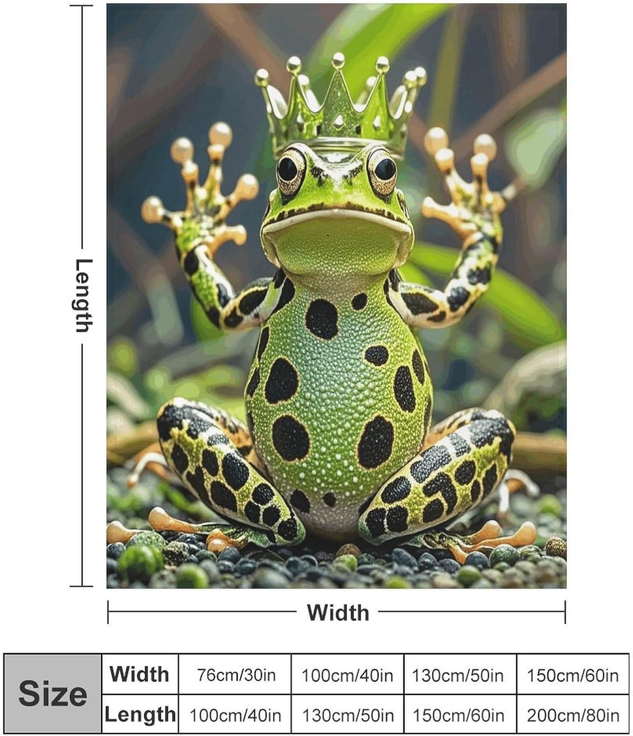 Crown Frog Blanket Super Soft Lightweight Throw Blanket Cute Cozy Warm Bed Blanket Decorative Fuzzy Blanket All-Season Home Decor Gift for Sofa Couch Living Room 30"*40"（76 * 100cm）