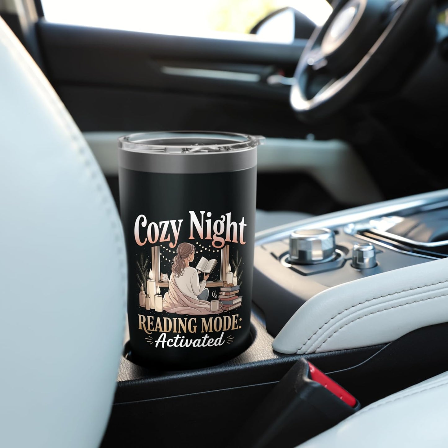 Cozy Night Reading Mode Activated Window Stainless Steel Insulated Tumbler