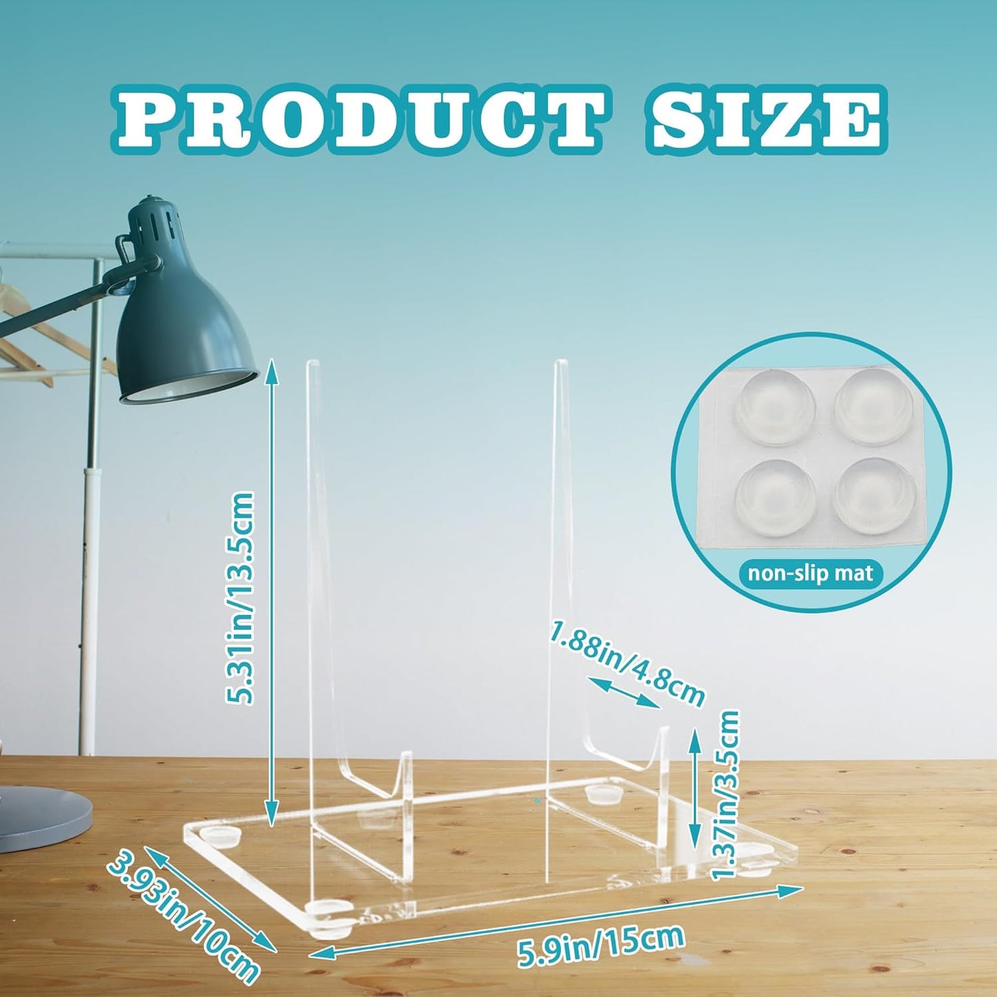 2 PCS Acrylic Easel for Books, Clear Picture Frame Stands for Display, Acrylic Stands for Display, Tabletop Plate Holder Rack for Photo Card Magazine