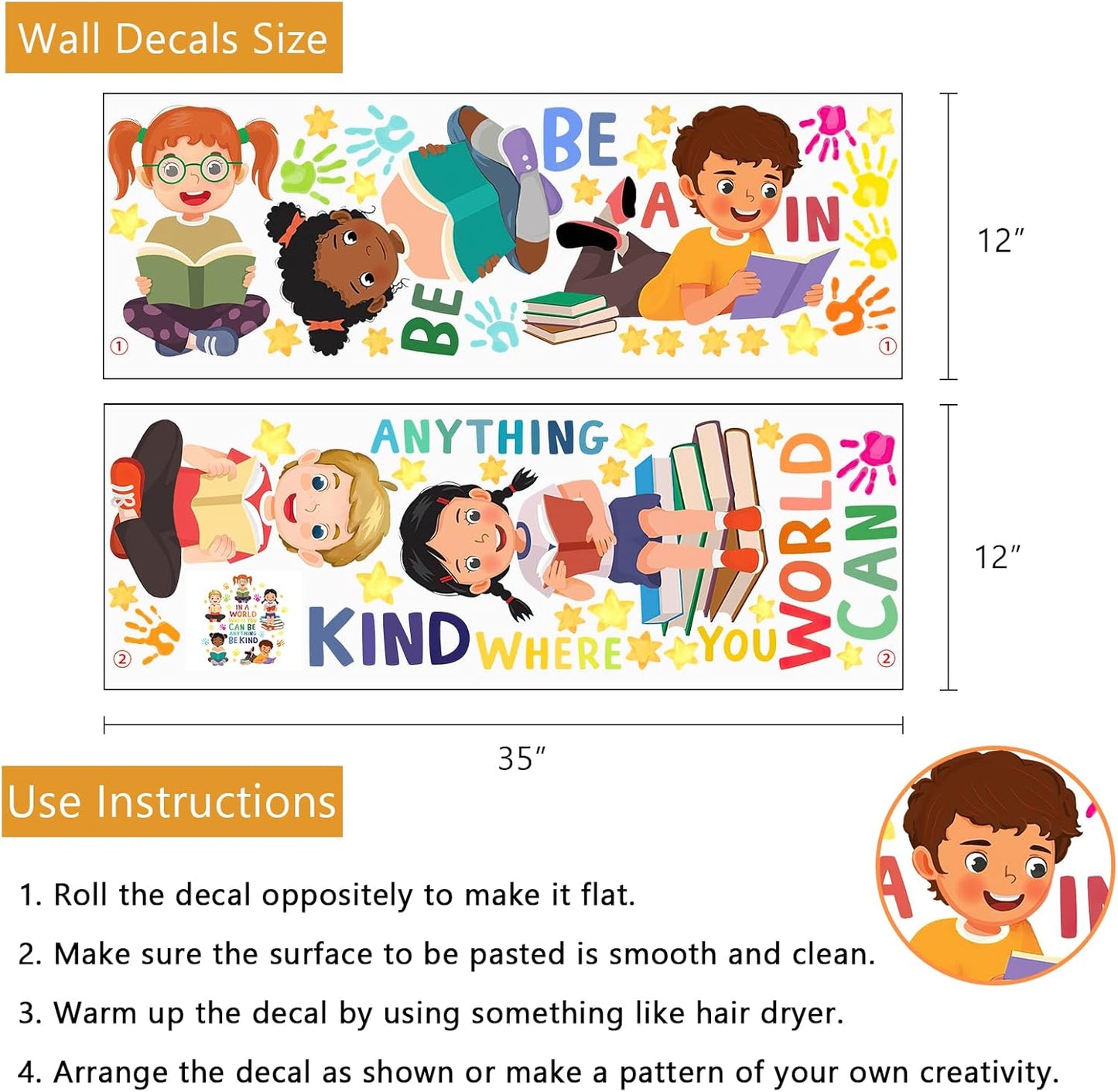 Yovkky Reading Kids Equality Inspirational Wall Decals Stickers, Positive Quote Book Neutral Toddler Nursery Classroom Decor, Diversity Home Decorations School Library Playroom Girls Boys Bedroom Art