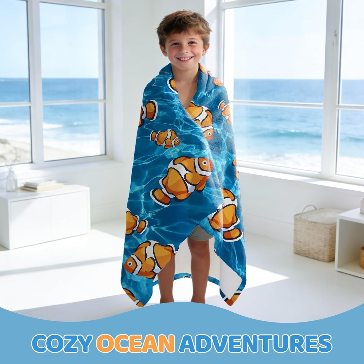 Clownfish Fleece Throw Blanket Gift Soft Warm Lightweight Blankets for Bed Sofa Couch Car 50 x 40in for Kids
