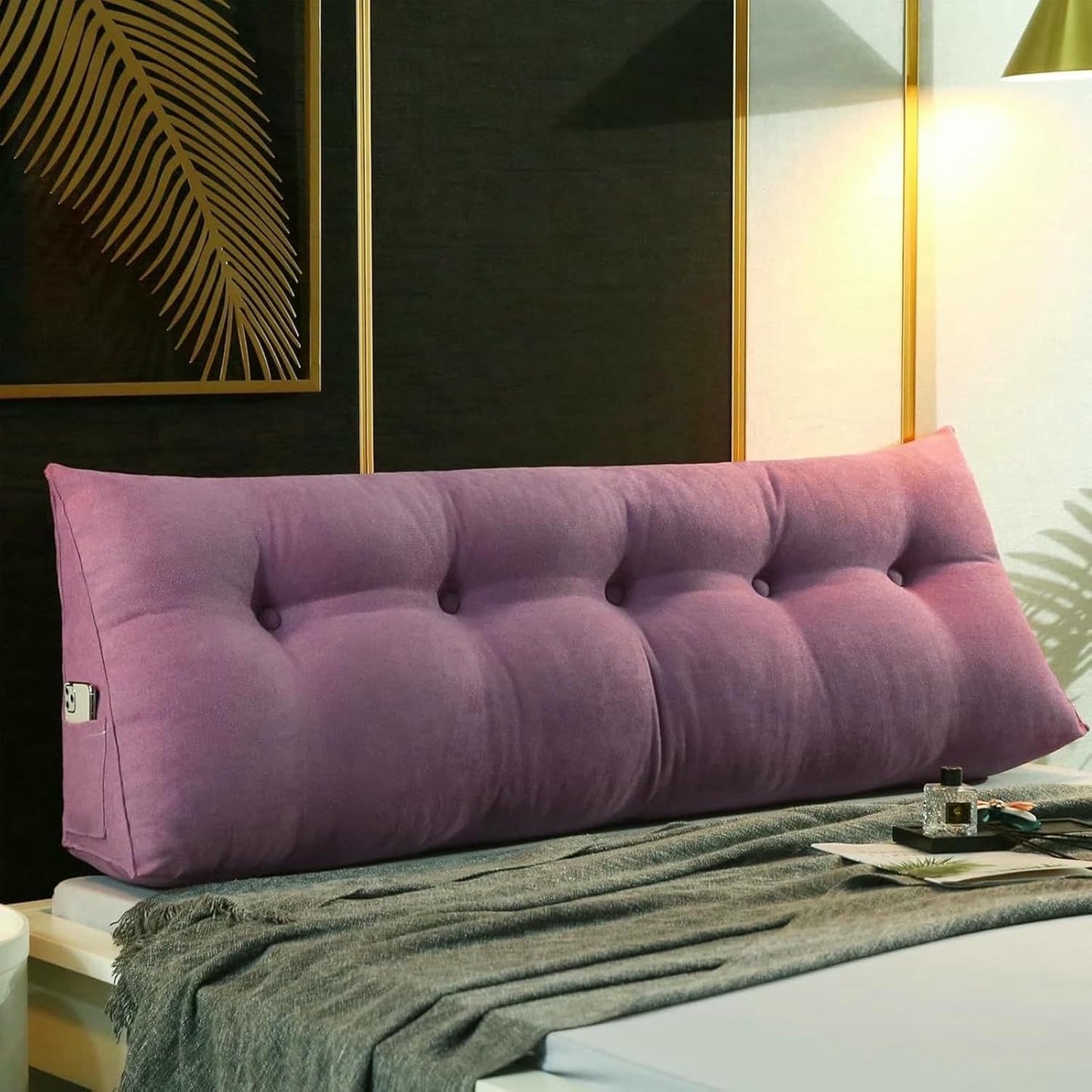 Bolster Headboard Pillow - Backrest Support Cushion for Bed Rest, 31.4IN/80CM, Removable Cover, Comfortable Positioning Pillow for Reading & Relaxing