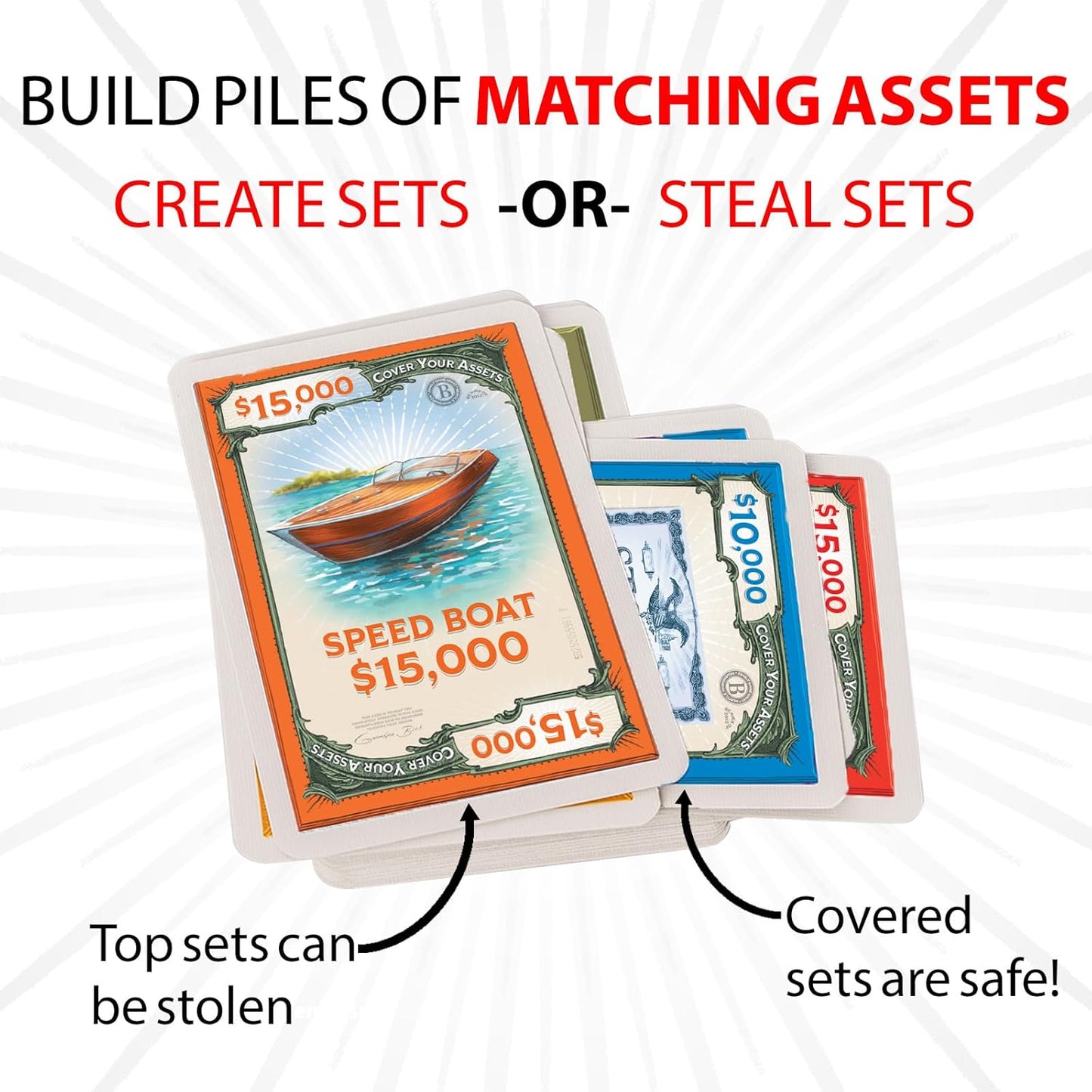 Grandpa Beck's Games Cover Your Assets Card Game | from The Creators of Skull King | Easy to Learn and Outrageously Fun for Kids, Teens, & Adults | 2-6 Players Ages 7+
