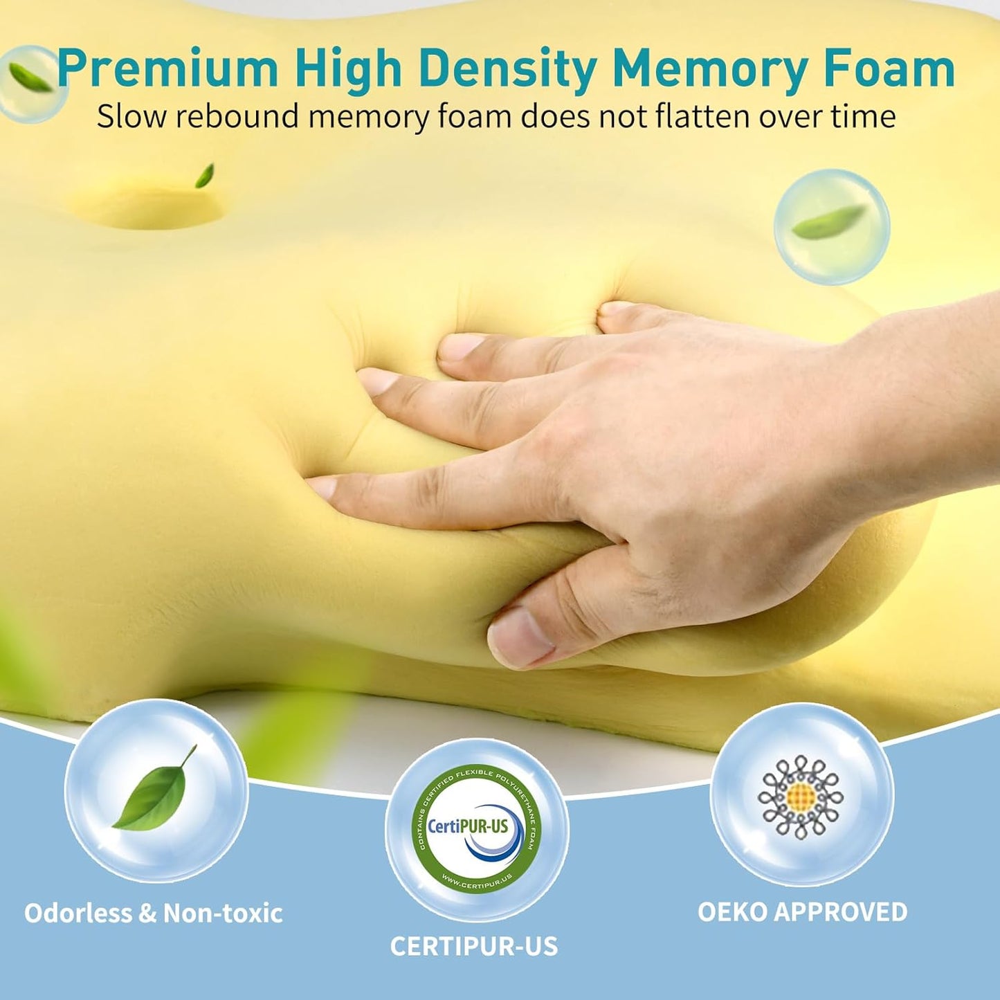 Cervical Pillow for Neck Pain Relief - Ergonomic Neck Pillow for Sleeping, Contour Memory Foam Pillows Side Sleeper Pillow for Neck Support, Bed Pillow for Back Stomach Sleepers