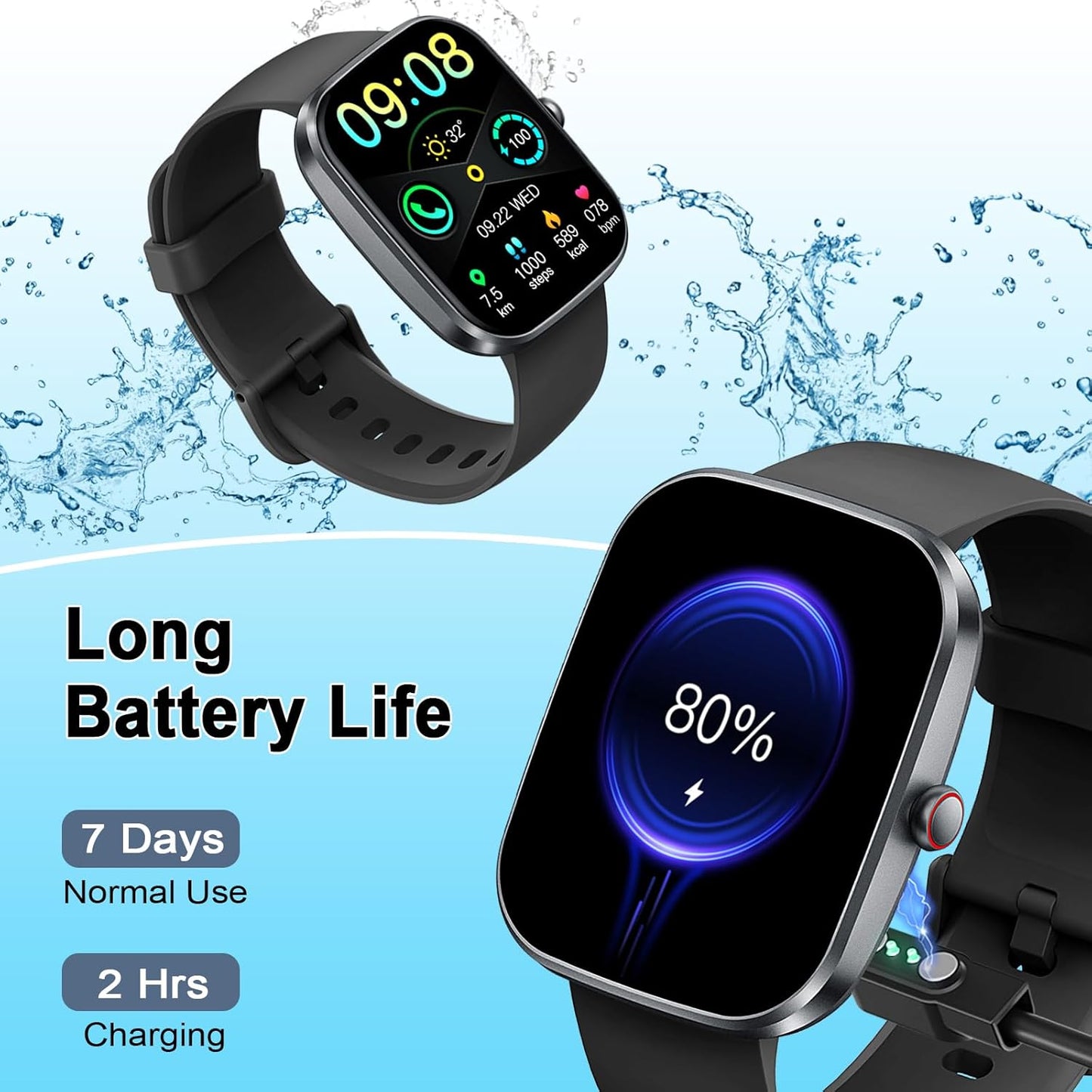 Smart Watch(Answer/Make Call), 1.91" Smartwatch for Men Women, 2026 Fitness Watch with 110+ Sport Modes, Fitness Activity Tracke with Pedometer/Sleep Monitor/Heart Rate/IP68 Waterproof,for Android iOS