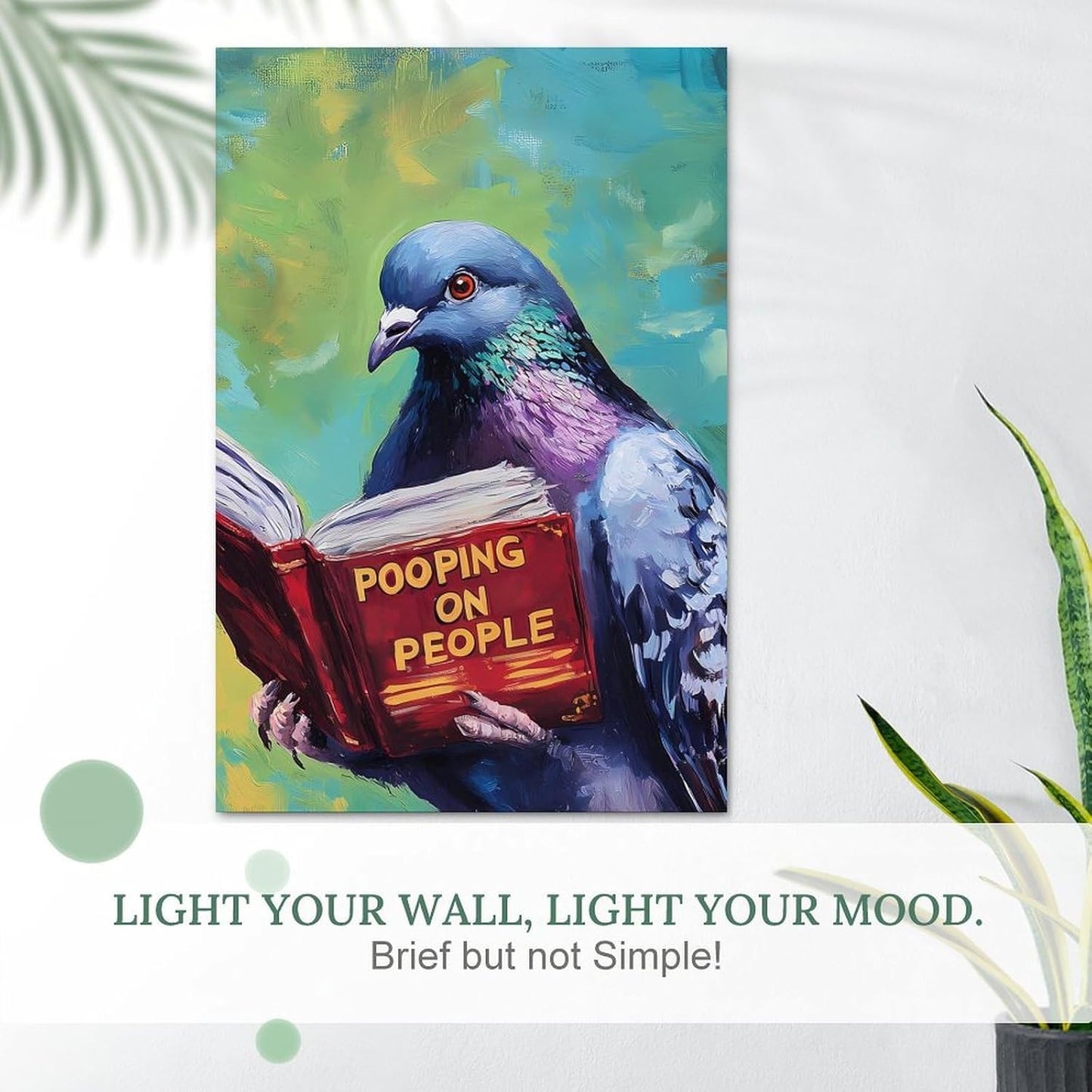 Pigeons Reading Pooping On People Personalized Poster Self-Adhesive Poster Printing Waterproof Home Decor Wall Art 30 * 45（cm）