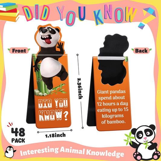 Sepamoon 48 Pcs Magnetic Bookmarks Bulk Magnetic Page Clips Cute Magnet Page for Valentines Markers Funny Animal Bookmarks Book Lovers Gifts for Reading Party Favor Students Teachers (Animal Style)