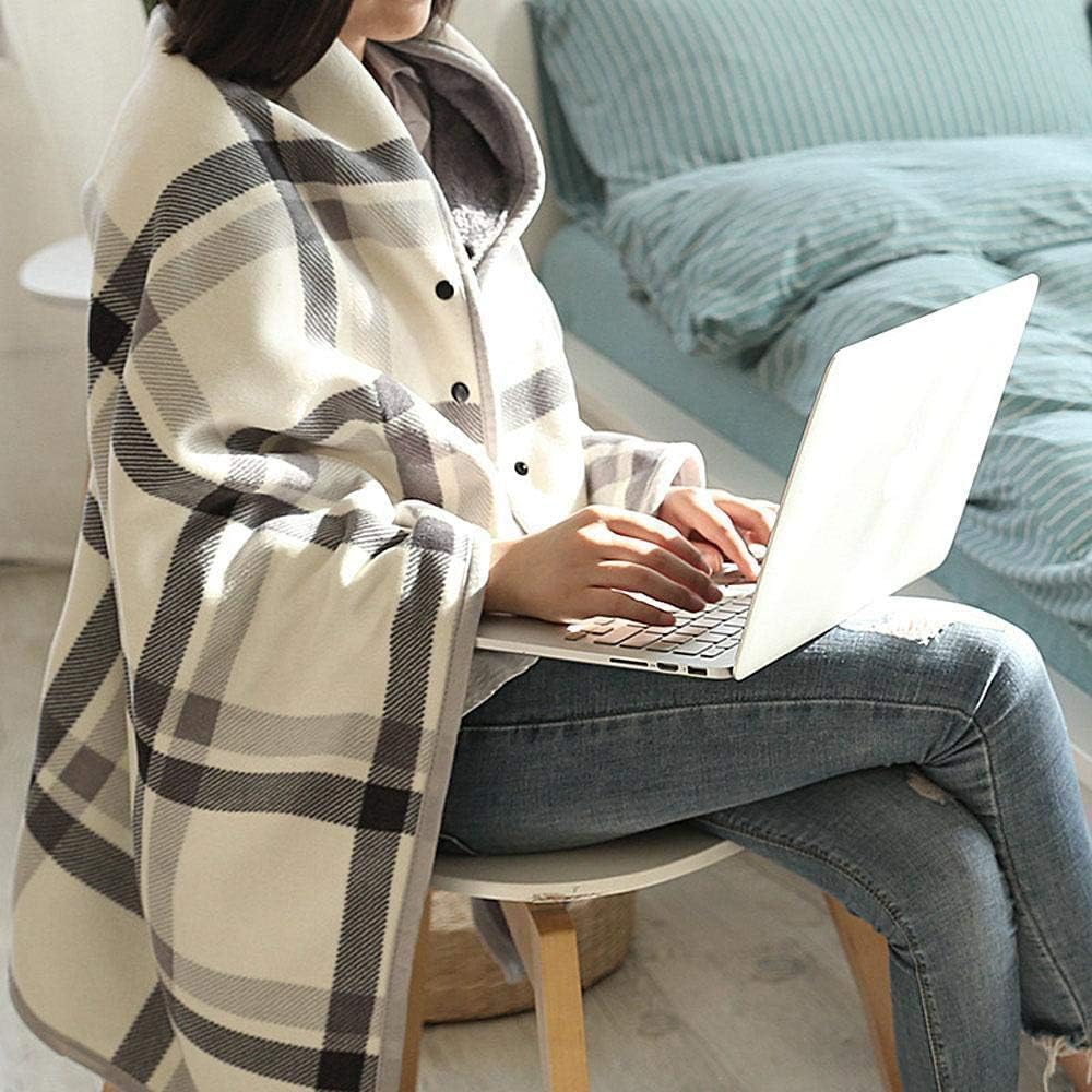 Fleece Wearable Blanket,Office Blankets Desk Chair Wrap Shawl Poncho Throw,Comfy Warm Lap Bed Sofa Travel Cape Cover