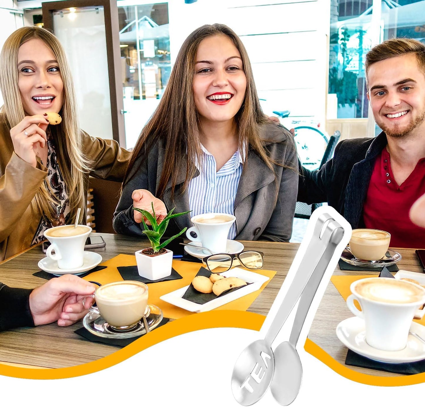 2pcs Tea Bag Squeezer, Stainless Steel Tea Spoon for Loose Tea Ice Sugar Cubes Tea Spoon Tea Strainers Tea Tongs Clip on Strainer Tea Accessories for Tea Drinkers