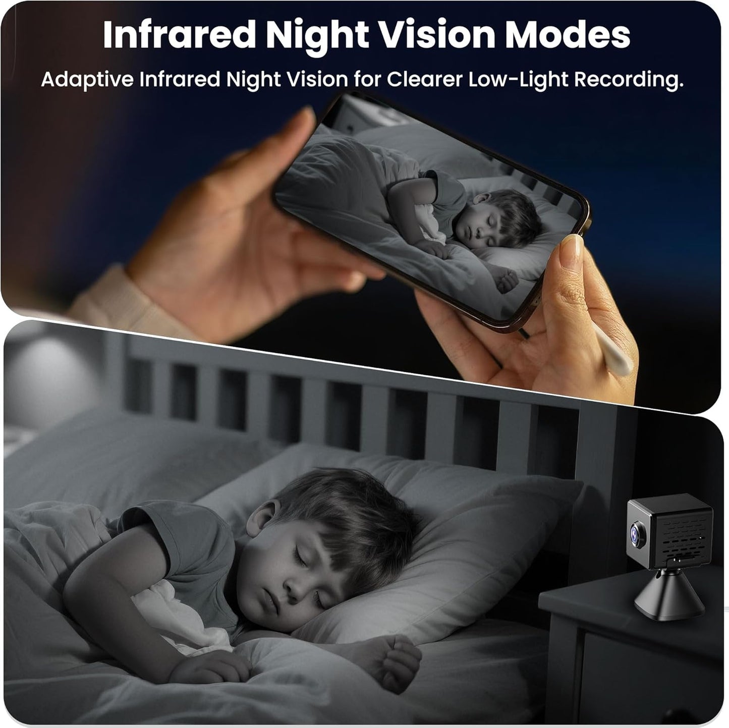 Spy Camera, 4K Hidden Camera with Live View, Plug-in Mini Camera with 24/7 Recording, Nanny Cam with Motion Alerts, Cloud & TF Storage, Night Vision Spy Cam, Wired Indoor Cameras for Home Security