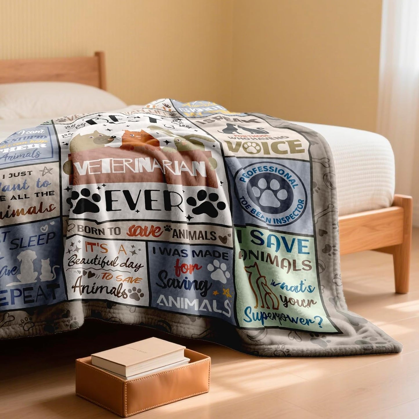 Veterinary Gifts Blanket 60"x50", Veterinarian Gift for Women Men, Gift for Veterinarians, Vet Med Gifts, Future Veterinarian Presents, Veterinary Student Graduation Presents
