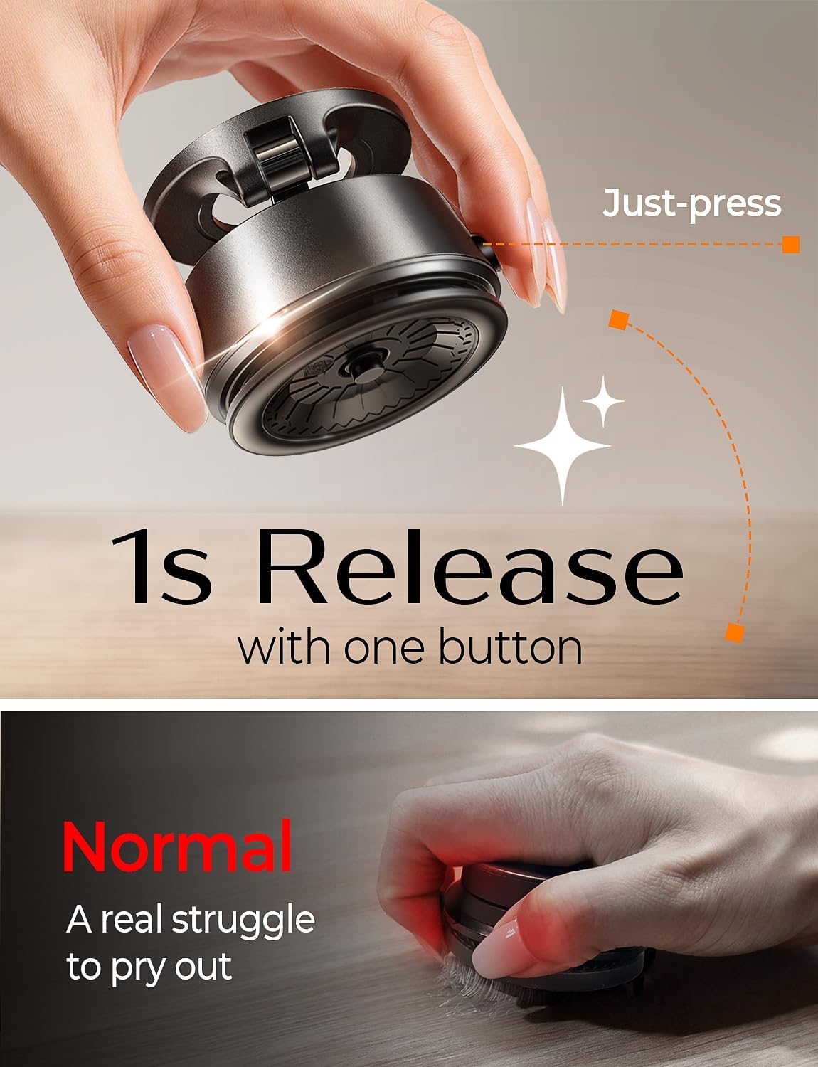 LISEN Suction Phone Mount【2026 Auto Vacuum 3.0】, 360 Adjustable Magnetic Phone Holder for Car Dashboard Universal Magsafe Accessories Gifts for Men Women for iPhone 17 Pro Max Air 16 15 14 13 12