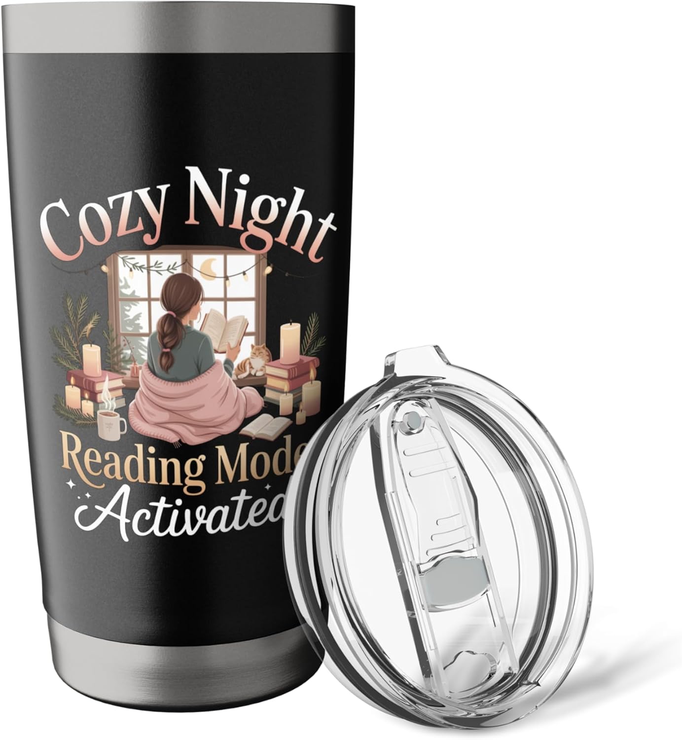 Cozy Night Reading Mode Activated Stainless Steel Insulated Tumbler