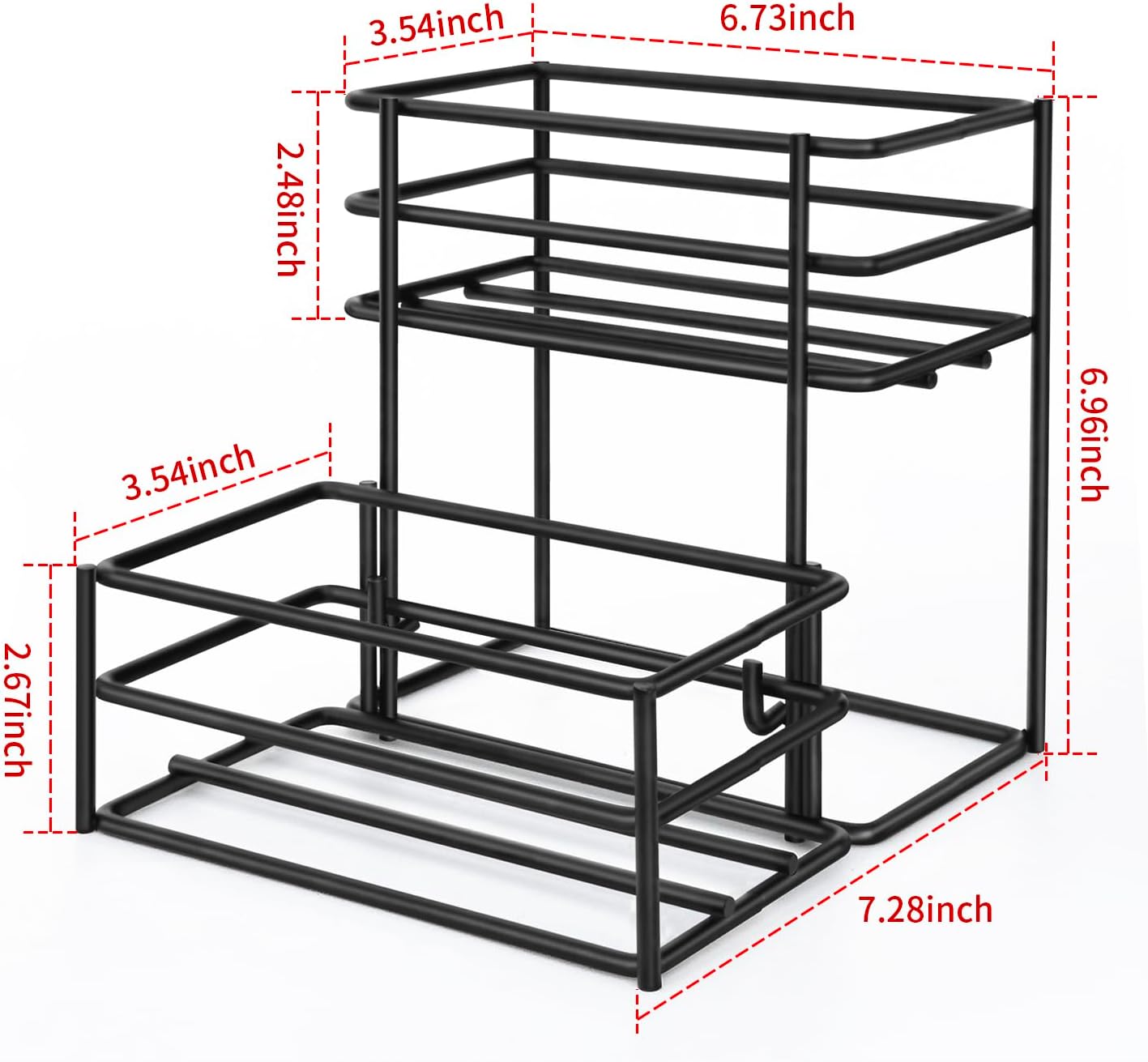 Coffee Syrup Rack (4 Bottle Capacity)，Coffee Syrup Organizer for Coffee Bar,Kitchen.Small Wine Rack for Bar,Family,Storage for Syrup, Wine, Dressing