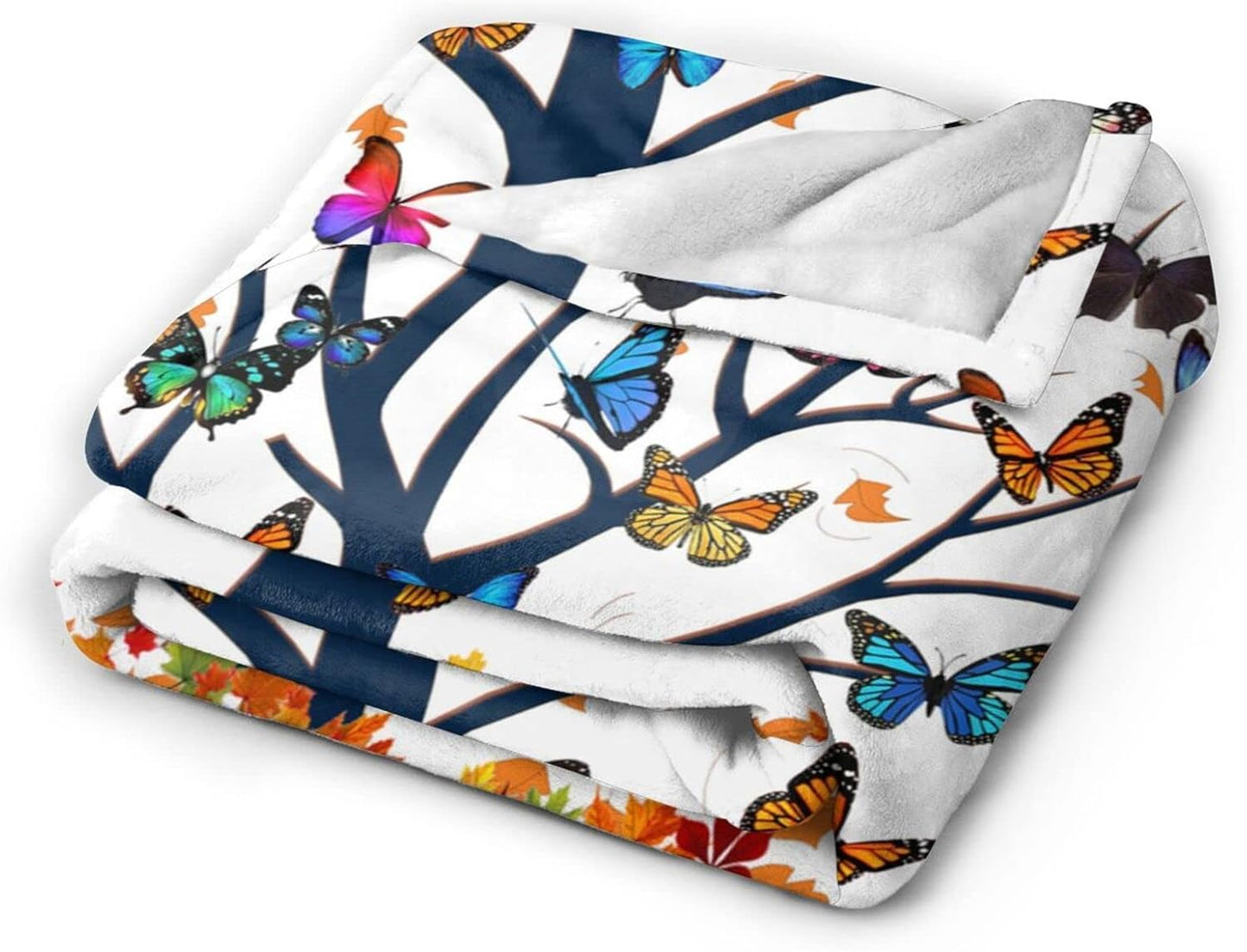 Butterfly Blanket Soft Lightweight Flannel Fleece Cartoon Throw Blankets Bedding for Bed Sofa Couch Chair Travel 50"X40"