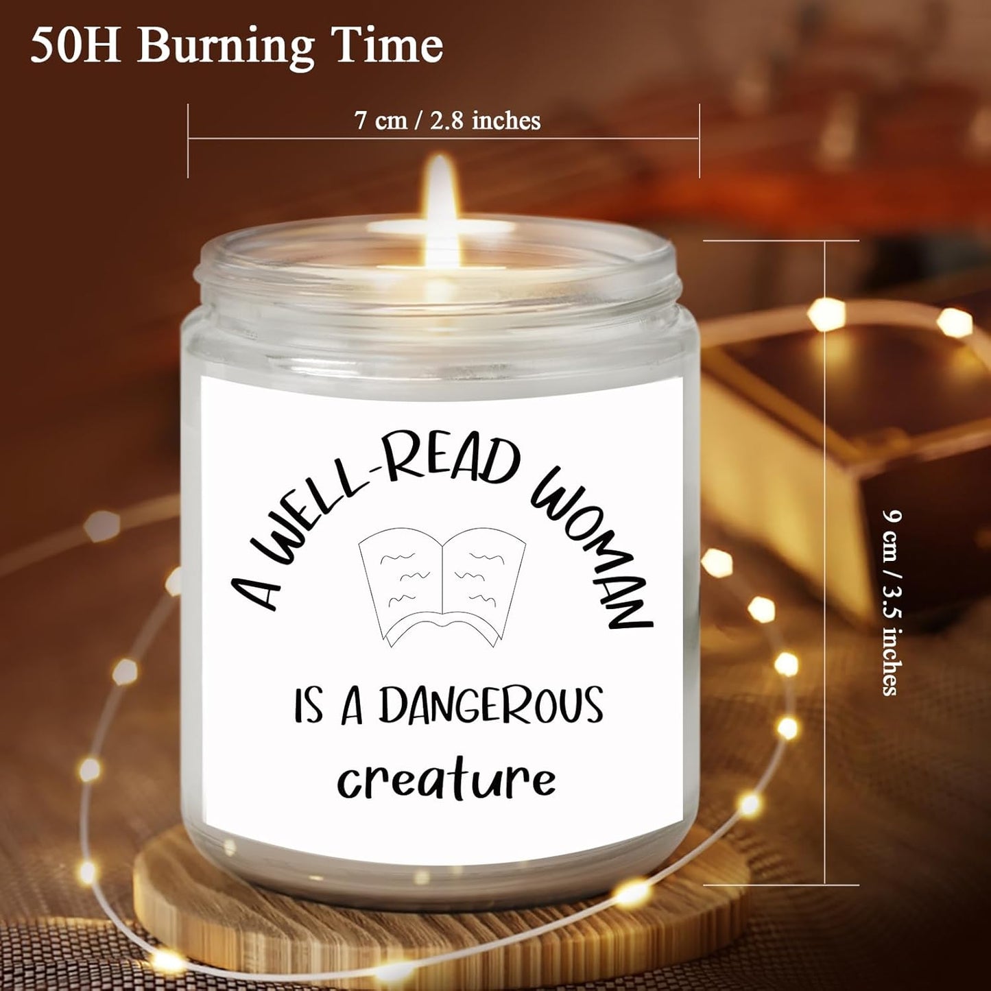 Book Lover Gifts, Book Lover Candle, Bookish Candles for Women Her, Club Christmas Gifts for Readers Librarians Bookworm - Reading Candle