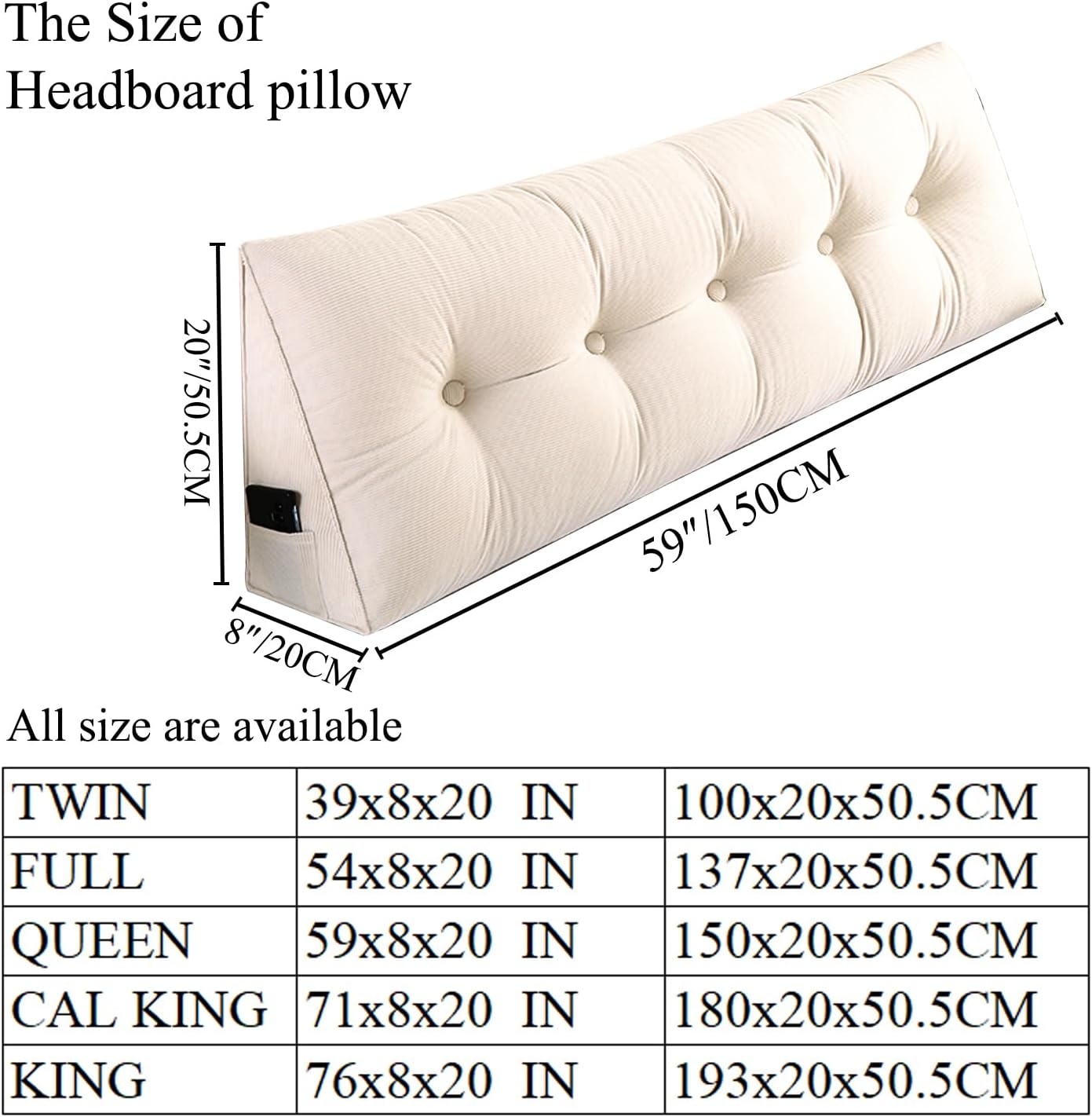 SAMTY Husband headboard Pillow Large Back Rest Support Reading Pillows for Sitting in Bed for Adults Triangle Velvet Wedge Pillow headboard Queen Size, Blue
