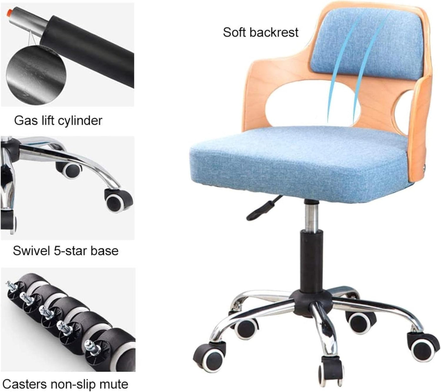 Office Chair Swivel Office Desk Chair Ergonomic Chair Cotton Linen Computer Chair 360°Swivel Chair Rocking Chair Chair (Color : Green)