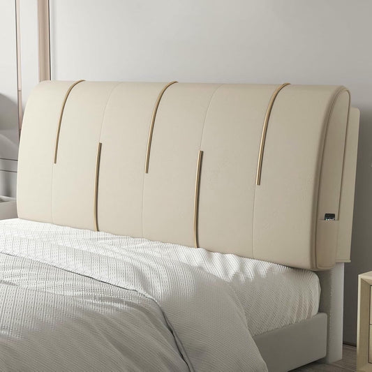 Orange,Straps/79x23x2In,Wall Mounted Rectangle Headboard Upholstered Reading Pillow,Large Bed Backrest Stripe Soft Bag Headboard Support Cushion for Bedroom Sofa Bunk Bed