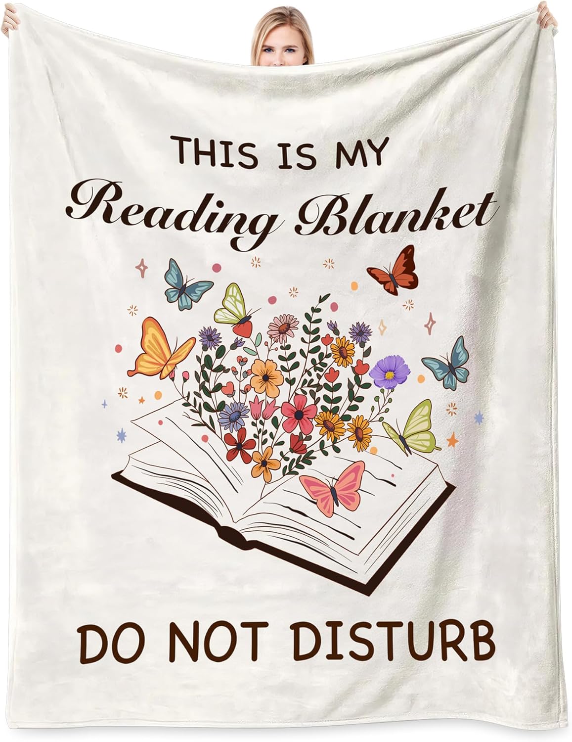 Book Lovers Gifts for Women Men,Book Reading Flannel Blanket 52'' x 60'',Reader Presents for Birthday,Reading Blankets Graduation Gift,Bookish Bookworm Mother's Day Birthday Gift for Women