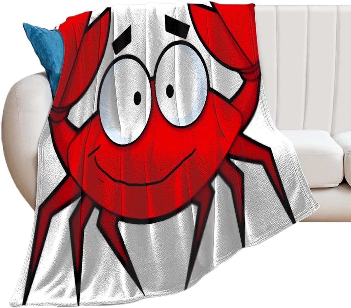 Cartoon Crab Throw Blanket for Couch Super Soft Warm Lightweight Throw Blankets Cozy Flannel Bed Blanket Cute Decorative Blankets for All Seasons Home Decor Gift 30"*40"（76 * 100cm）