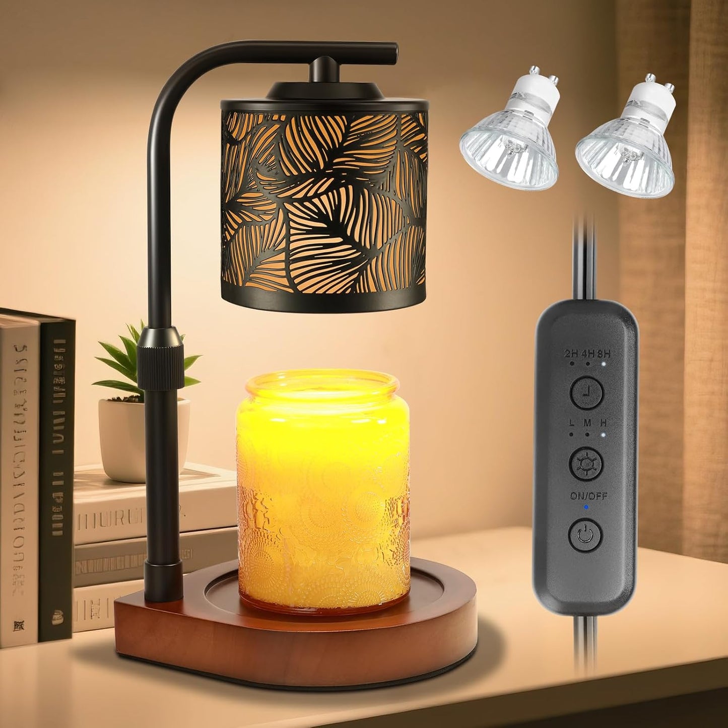 Candle Warmer Lamp with Timer & Dimmer- Electric Wax Melt Warmer with Adjustable Height for Scented Candles, Home Décor Fragrance and House Warming Birthday Gifts for Women Mom