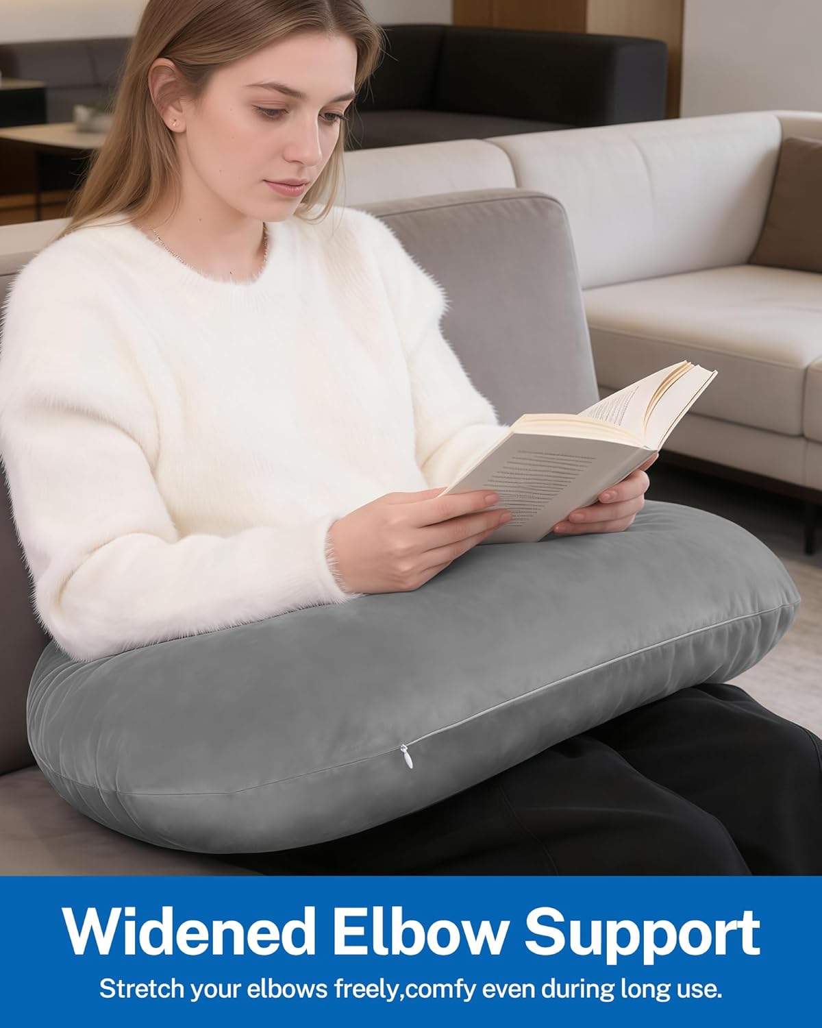 Multi-Use Arm Support Pillow - Ideal for Gaming, Office Work, Reading & Travel, All-Ages Ergonomic Design Helps Relieve Arm Fatigue, Machine Washable & Portable