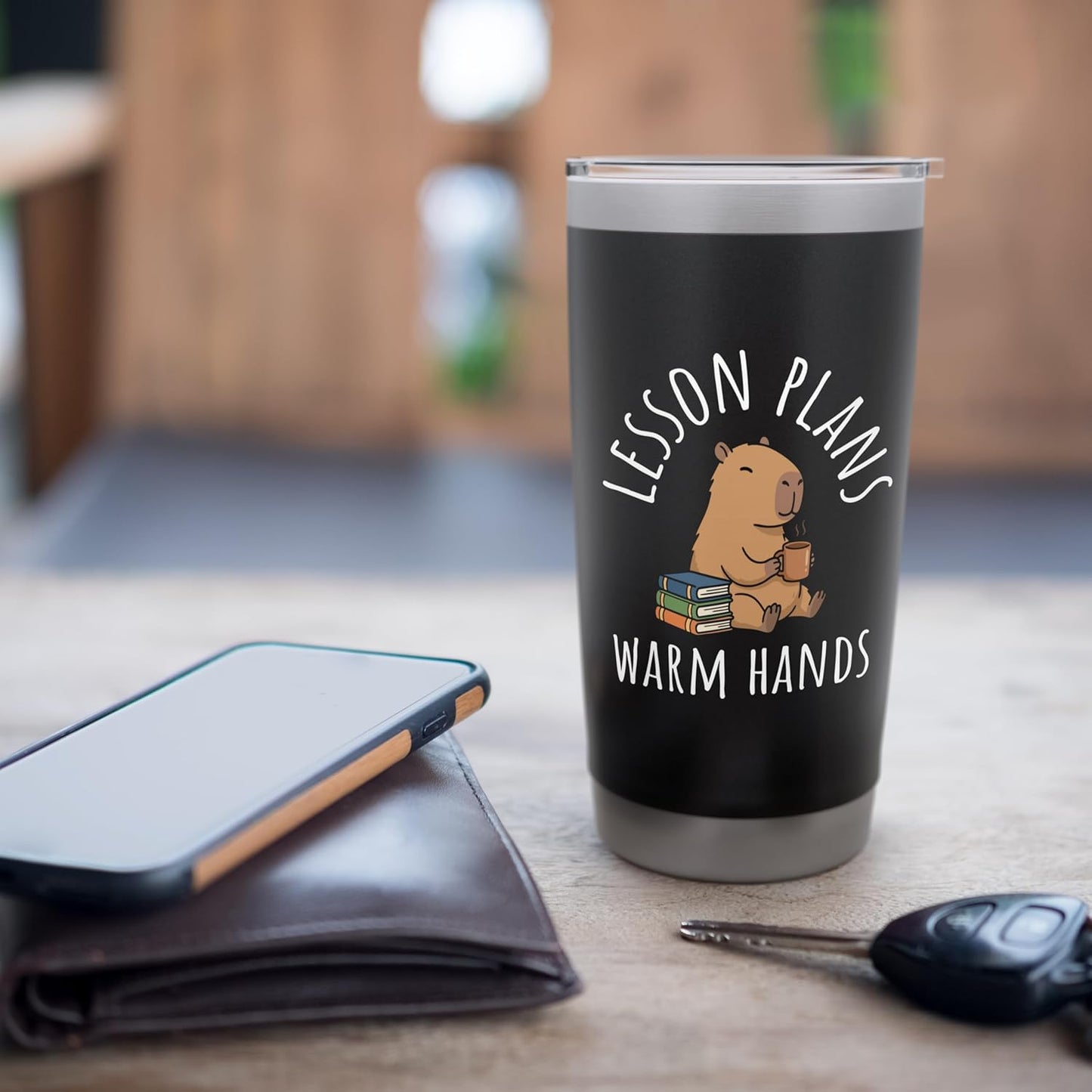 Lesson Plans Warm Hands Capybara Teacher Funny Book Lover Stainless Steel Insulated Tumbler