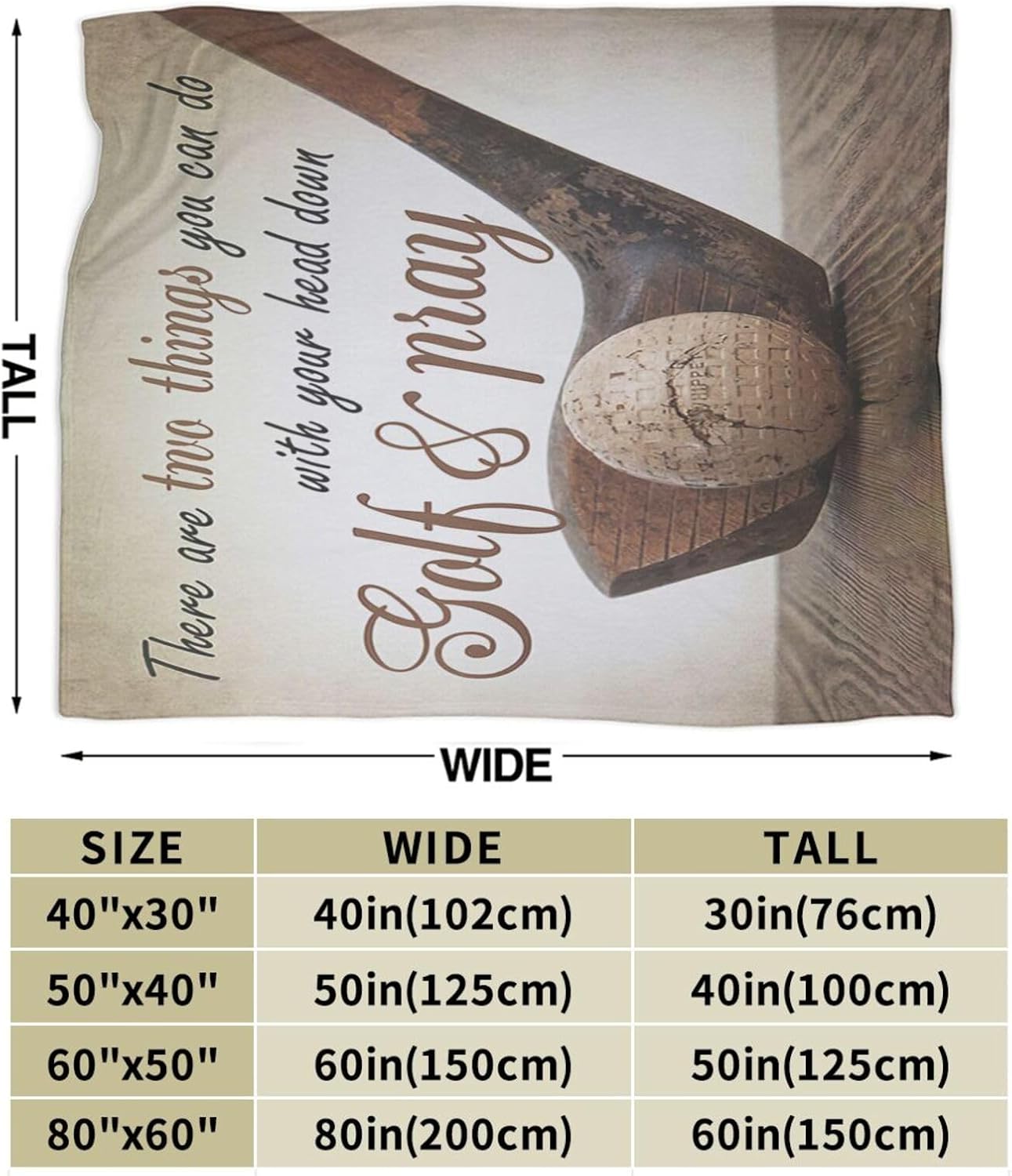 Golf Blanket for Golfers Men Women Fans Sports Throw Blankets Soft Cozy Warm Fuzzy Fleece Inspirational Quotes Golfing Bedding Flannel Throws Stuff Gifts Girls Boys Golf Lovers Bedroom Decor 50"x40"