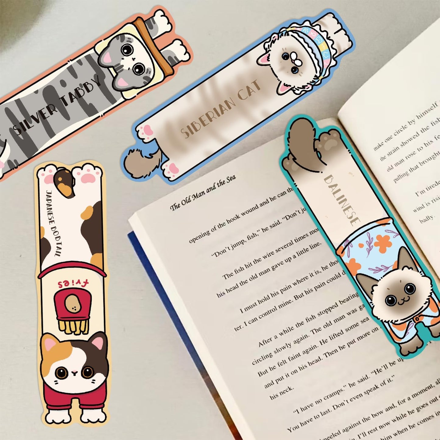 30 Pcs Cute Cat Bookmarks,Bookish Gifts for Cat Lovers,Book Lovers Valentines Gifts,Cute Book Marks for Reading Women Kids Book Reading Accessories Readers Gifts