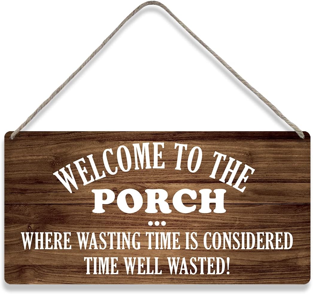 Country Style Wall Art Farmhouse Welcome to the Porch Wooden Signs Rustic Hanging Wall Plaque Sign Home Porch Outdoor Decor Present