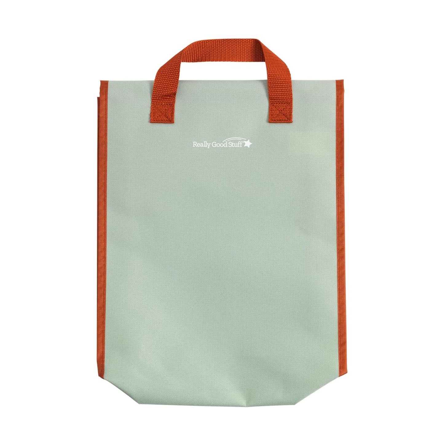 Really Good Stuff Store More Medium Book Pouch, Single, Mint, Stitched-On Handle, Clear Name Tag Pocket, Durable Fabric, Water Resistant, Send Home Books and Homework