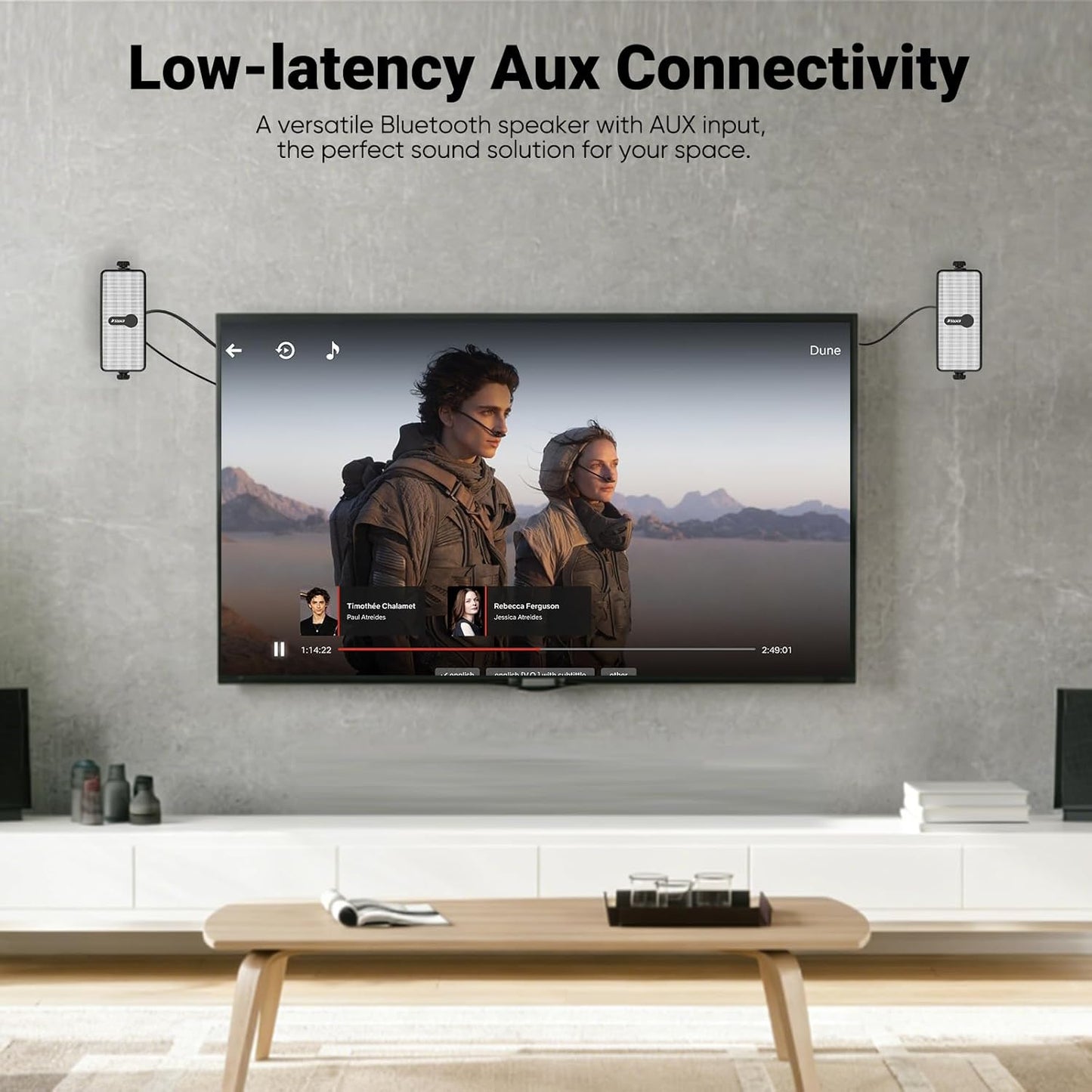 Inwa Upgraded 200W Outdoor Bluetooth Speakers Pair - IPX5 Waterproof Wall Mount Stereo Speaker, Wireless Multi-Speaker Connection with Auracast, Sound System w/Aux for Porch, Patio, Garage, Home