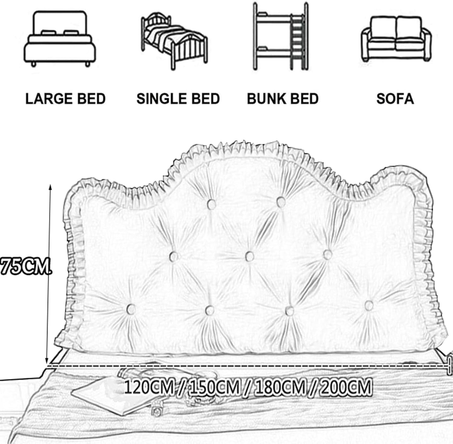 Triangular Headboard Pillow, Large Reading Pillow Adult Bolster Wedge Backrest Pillow Positioning Support Pillow for Sofa Bed Lumbar Pad,G,120cm