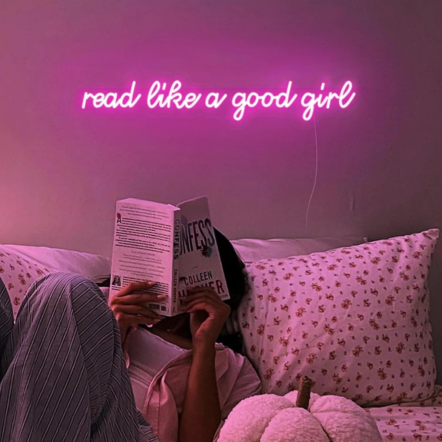 Read Like A Good Girl Neon Sign 28inch Led Library Light Up Signs Wall Art Decor for Home Bedroom Reading Room Bookshelf Decorations Book Lover Gift