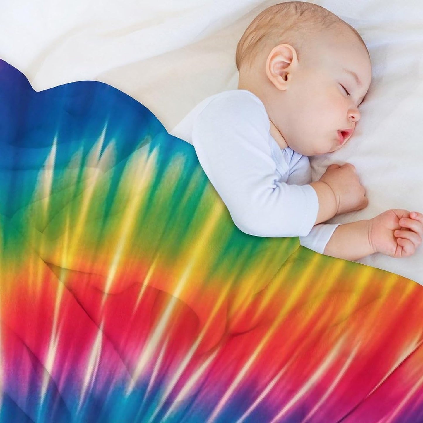 Tie Dye Rainbow Blanket Super Soft Lightweight Throw Blanket Cute Cozy Warm Bed Blanket Decorative Fuzzy Blanket All-Season Home Decor Gift for Sofa Couch Living Room 40"*50" （100 * 130cm）