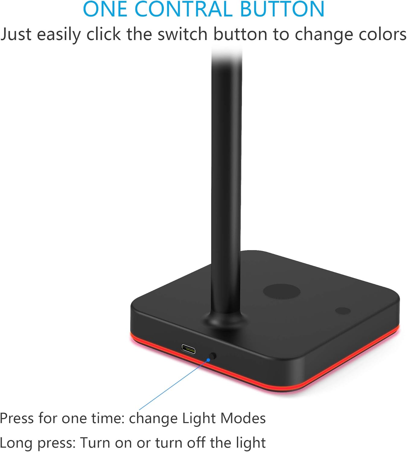 KAFRI RGB Headphone Stand with Wireless Charger Desk Gaming Headset Holder Hanger Rack with 10W/7.5W Fast Charge QI Wireless Charging Pad - Suitable for Gamer Desktop Table Game Earphone Accessories