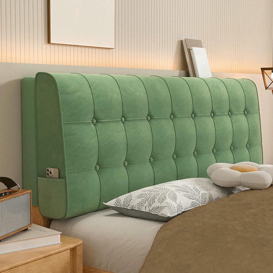 Headboard Bed Pillowboard Wall Mounted Large Backrest Neck Lumbar Support Cushion Solid Color Rectangle Removable Bedside Pillow for Sofa Bed Bunk Bed,Gray1,Straps 71"/Cal King