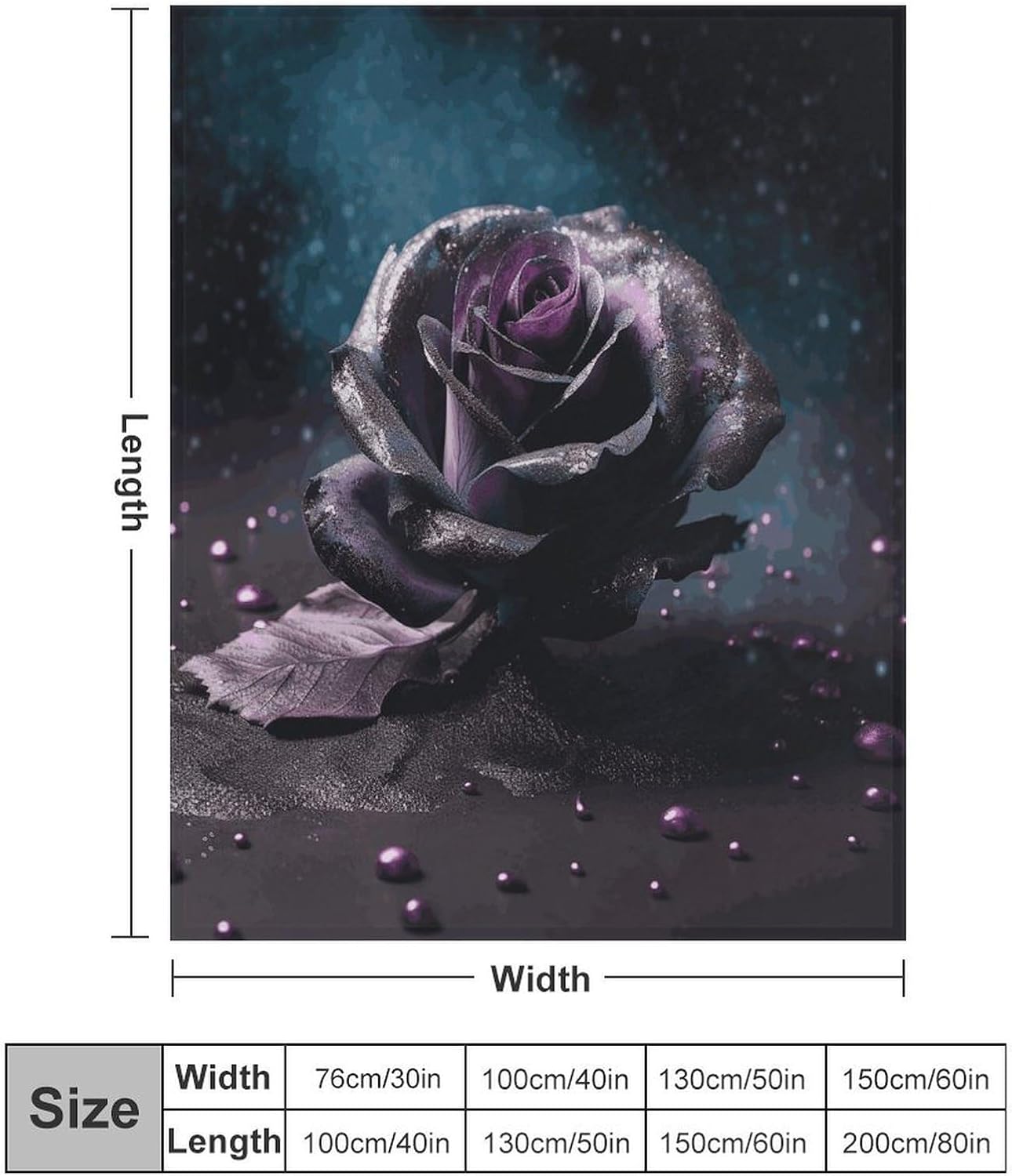 Purple Rose2 Blanket Super Soft Lightweight Throw Blanket Cute Cozy Warm Bed Blanket Decorative Fuzzy Blanket All-Season Home Decor Gift for Sofa Couch Living Room 60"*80"（150 * 200cm）