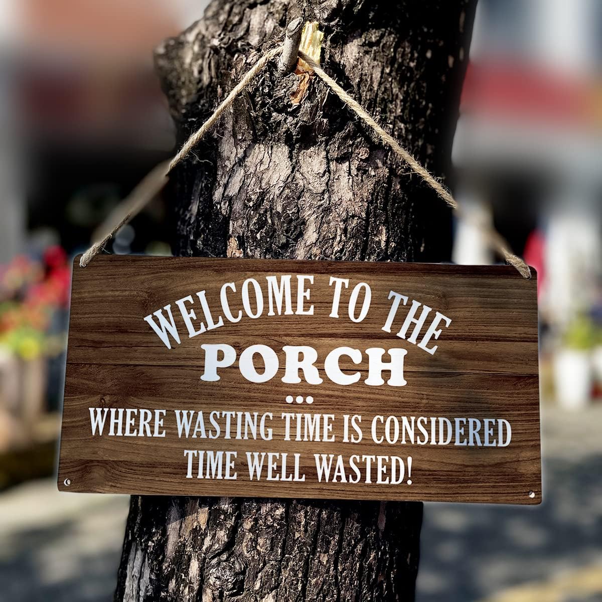 Country Style Wall Art Farmhouse Welcome to the Porch Wooden Signs Rustic Hanging Wall Plaque Sign Home Porch Outdoor Decor Present