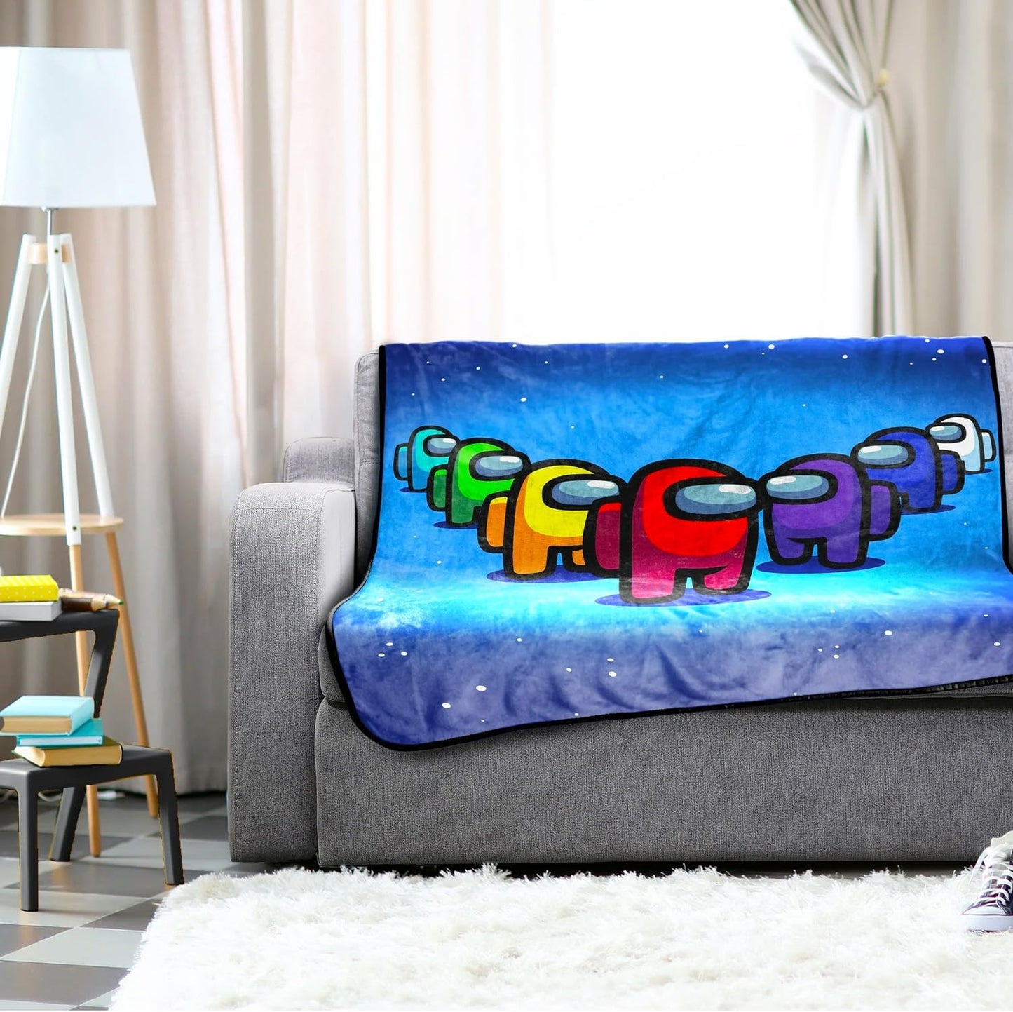 Among Us Fleece Blanket for Kids - Bundle with Crewmate Silk Touch Throw, Stickers, and More | Among Us Blanket Size 40" x 50"