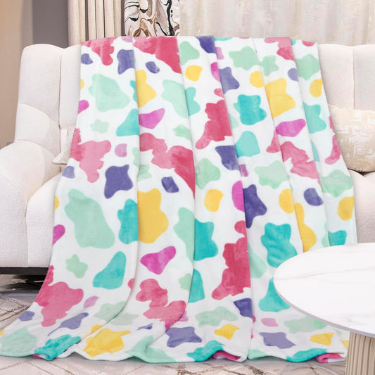 Fleece Blankets Twin Size for Bed Couch, Ultra Soft Plush Rainbow Twin Throw Blanket for Women Teen Girs, Colorful Home Room Decor, Cozy Gifts for Birthday Graduation 60x80 Inches