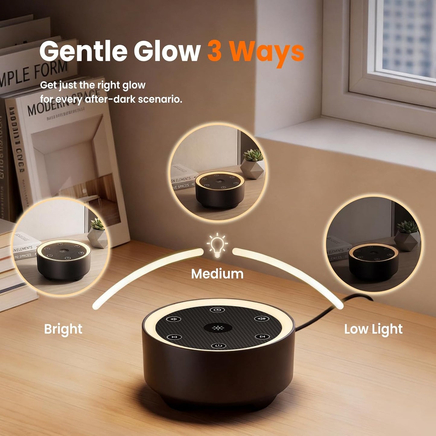 Kipcush Sleep Sound Machine - 21 High-Fidelity Non-Looping Sounds, Portable White Noise Machine for Baby, Kids & Adults, Dimmable Night Light, 6 Auto-Off Timers, USB Powered for Travel, Home & Office