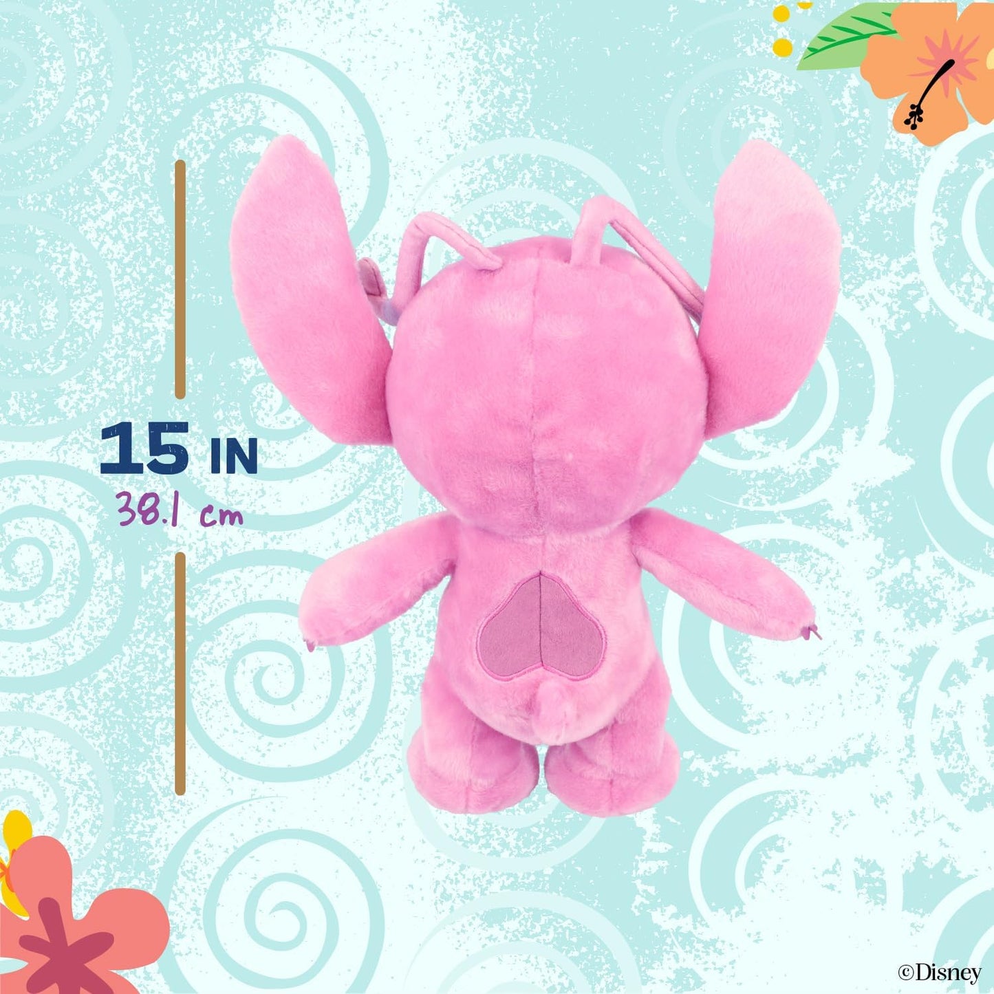 Kids Preferred Disney Baby Lilo & Stitch Angel Soft Huggable Stuffed Animal Cute Plush Toy for Toddler Boys and Girls, Gift for Kids, Pink Angle 16 Inches