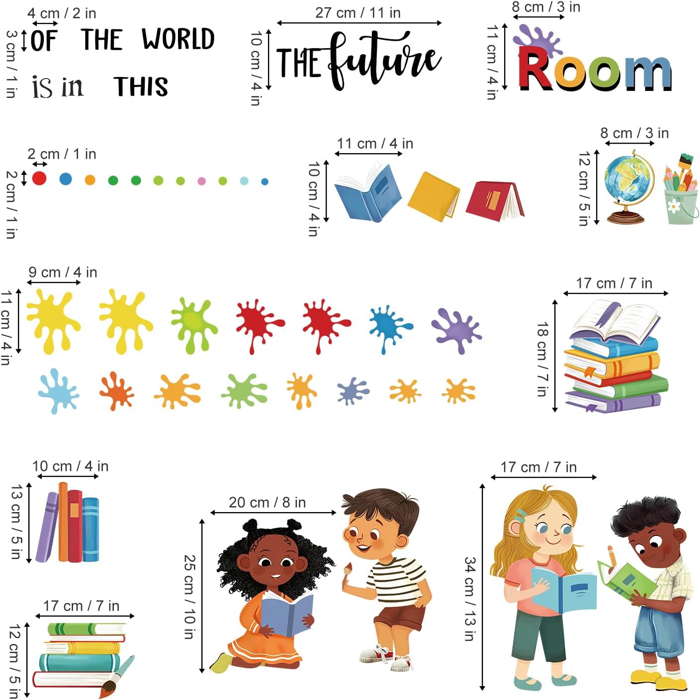 decalmile Colorful Inspirational Quotes Wall Decals Books Reading Wall Stickers Kids Room Classroom Playroom Wall Decor