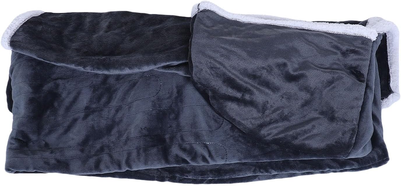 ZJchao Heated Blanket with Sleeves Hood and Foot Pocket Electric Wearable Blanket 10 Heating Levels 3 Timer Settings for Home Office Sofa Bed Flannel Material 50x70 Inches (JP Plug 110V)