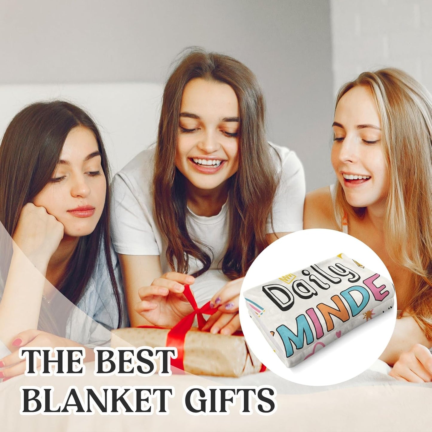 Inspirational Blanket Gifts for Women - Daily Reminders with Positive Affirmations, Encouragement Christmas Birthday Self Care Gifts for Women Sister Best Friend Coworker, 60"X50" Soft Cozy Throw